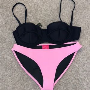 Black and pink swimsuit